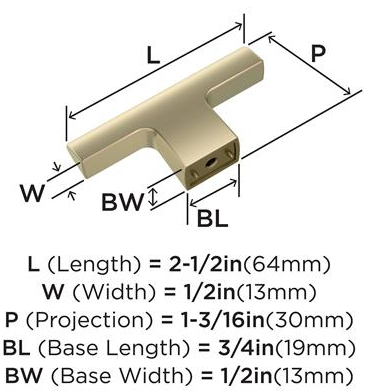 Pomo Riva 2 1/2" Golden Champagne - Elegante y Duradero