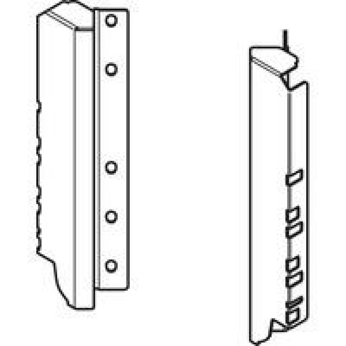TANDEMBOX Adaptadores para trasera de madera, Altura D (224 mm), para SPACE CORNER, dra+izq