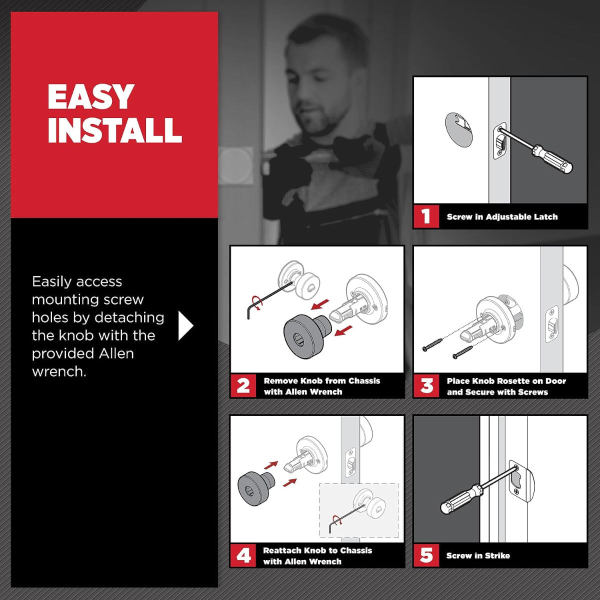 Cerradura de Baño Pismo Mate Negra - Seguridad y Estilo