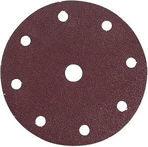 Disco de Lija con Velcro 6"x120 Grano Fino Rojo - Paquete de 50