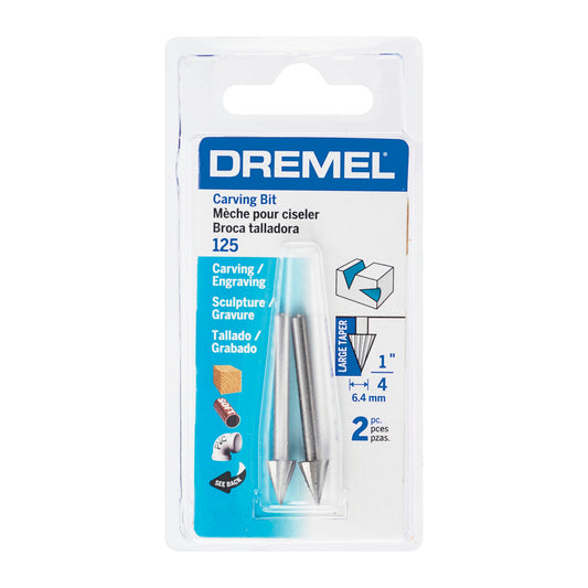 Dremel 125 Fresa de Alta Velocidad 1/4 Pulgadas, 2 Piezas
