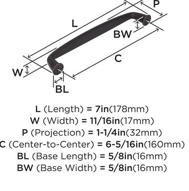 Jaladera Kane 160mm Bronce Envejecido - BP53803ORB