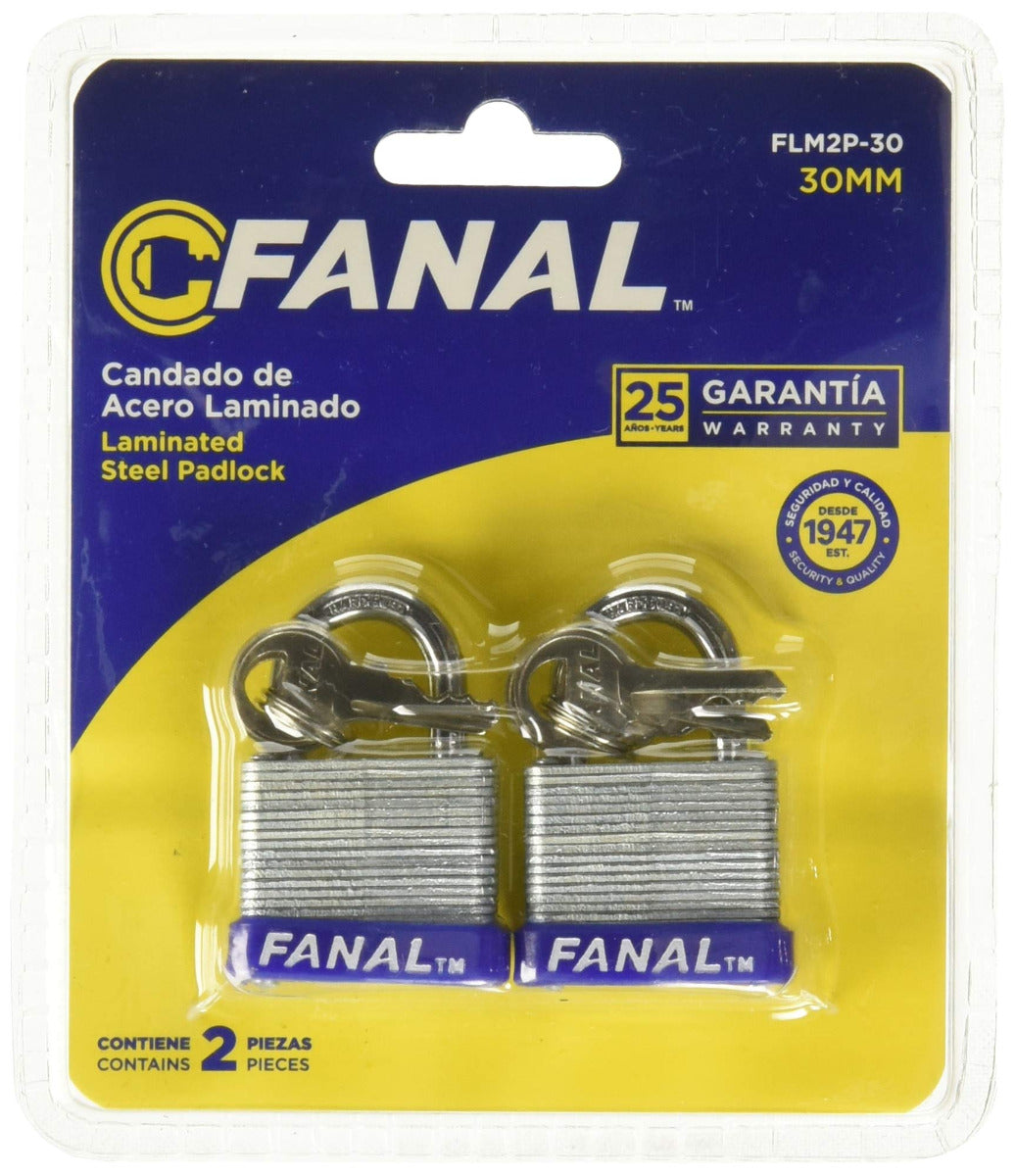 Candado FANAL FLM2P-30 - Arco Corto de Acero Endurecido