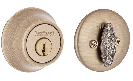 Cerrojo Kwikset 660 - Cilindro Sencillo 5 Latón Antiguo