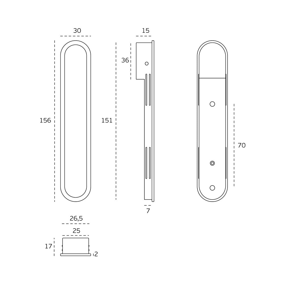 JALADERA EMBUTIR TITANIUM  BLACK