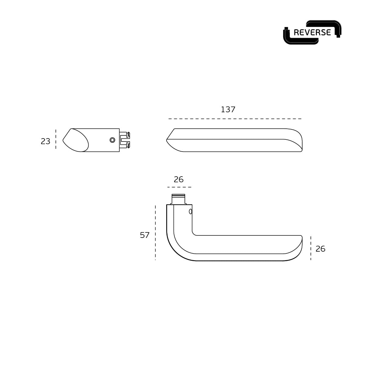 Manilla de Puerta Reverse - Pulido de Acero Inoxidable (Modelo IN.00.242.P)