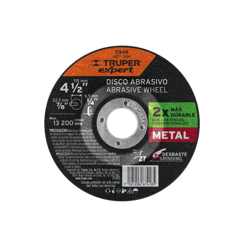 Disco de Desbaste 4-1/2" Óxido Aluminio - Alta Durabilidad