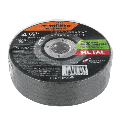 Disco de Desbaste 4-1/2" Óxido Aluminio - Alta Durabilidad