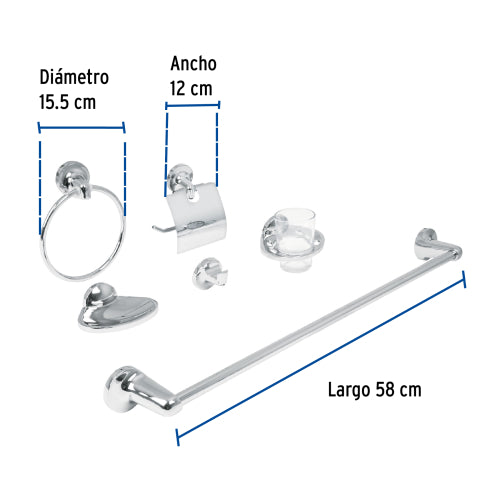 Juego de Accesorios para Baño Línea Aqua | Estilo Moderno