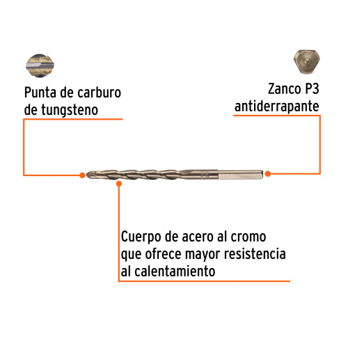 Broca para Concreto 1/4" | Resistencia y Estabilidad Garantizada