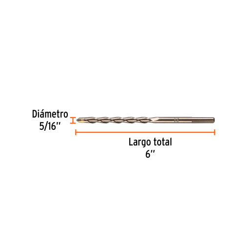 Broca para Concreto 5/16"x62 - Alta Resistencia al Desgaste