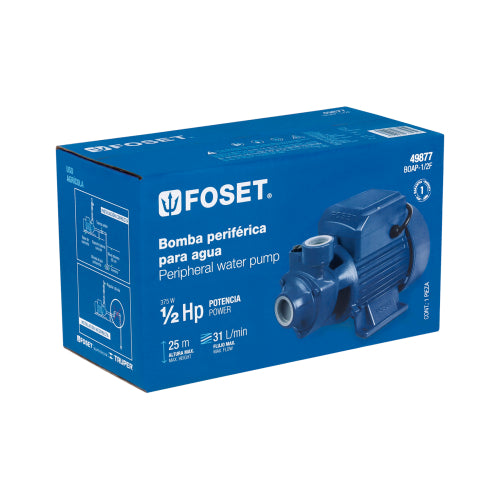Bomba Eléctrica Periférica 1/2 HP para Agua - Foset