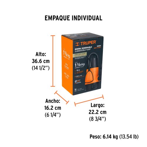 Bomba Sumergible 1.5HP - Ideal para Aguas Sucias