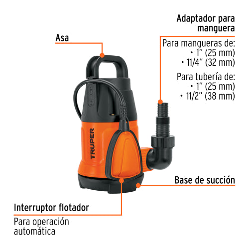 Bomba Sumergible 1/2 HP Ideal para Agua Limpia