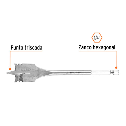 Broca Plana BPT-1 para Madera | Corte Preciso y Duradero