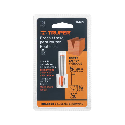 Broca Corte en 'V' Carburo Tungsteno 3/8" | Precisión Duradera