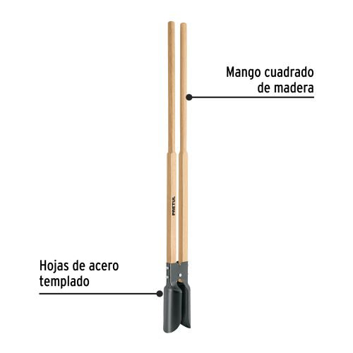 Cavador Jardinero CA-34: Acero Templado y Madera Duradera