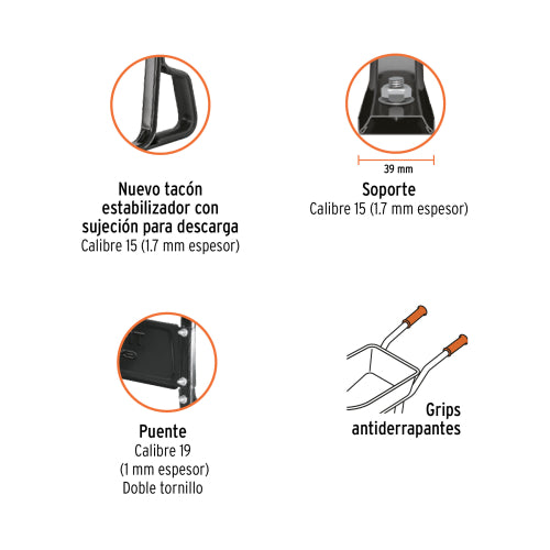 Carretilla CAT-45ND Naranja - Alta Resistencia y Capacidad