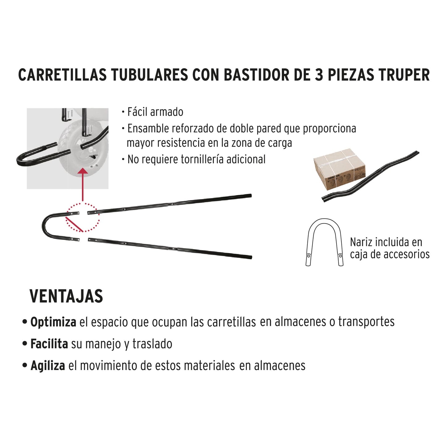 Carretilla Roja CAT-60ND - Resistente y Estable