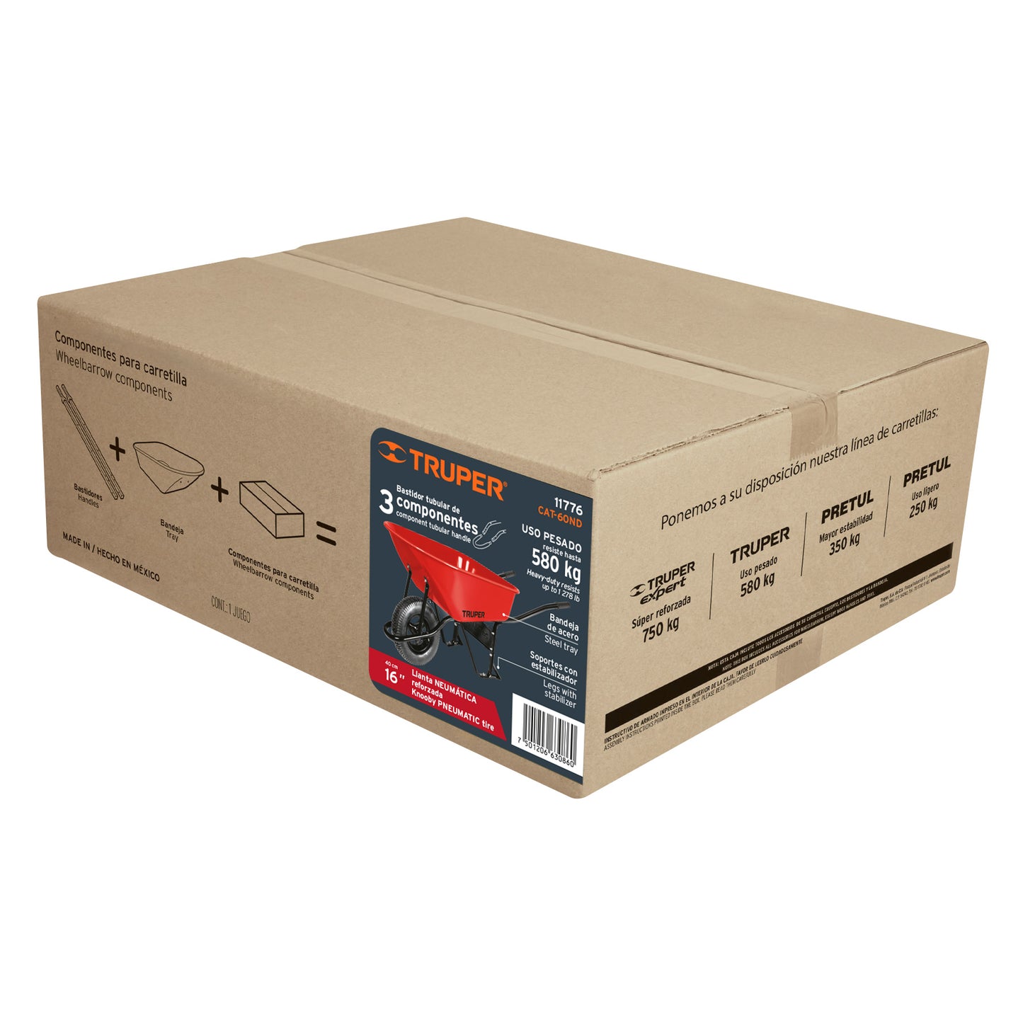 Carretilla Roja CAT-60ND - Resistente y Estable