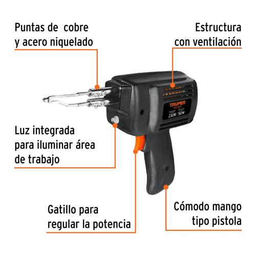 Cautín Pistola 230 W Profesional - Alta Potencia