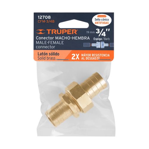 Conector Macho/Hembra Latón Sólido - Alta Durabilidad