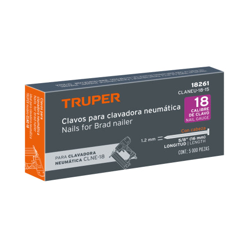 Clavos Calibre 18 de 5/8" - Caja de 5000 para Construcción