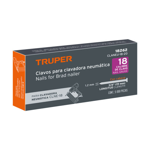 Clavos Calibre 18 - 3/4" Caja 5000 Unidades - Alta Calidad