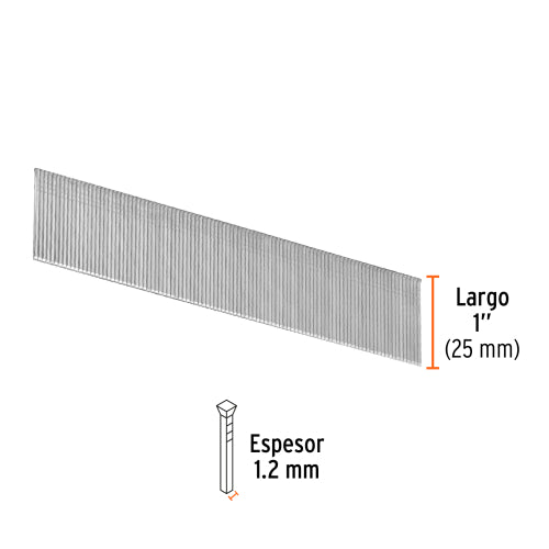 Clavos Calibre 18 de 1" - Caja de 5000 Unidades