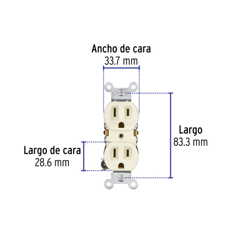 Contacto Duplex 2 Polos, 3 Hilos CODO-S | Ideal Interiores