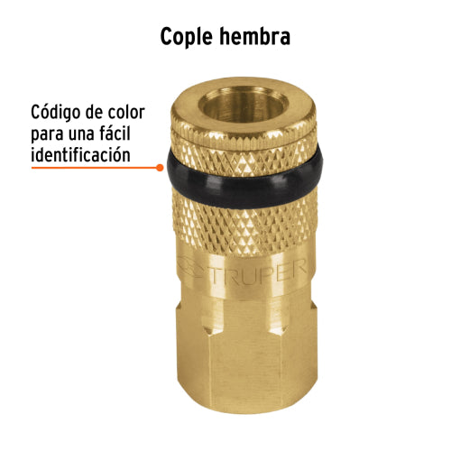 Cople Rápido Hembra 1/4" NPT - Latón Duradero y Fiabilidad