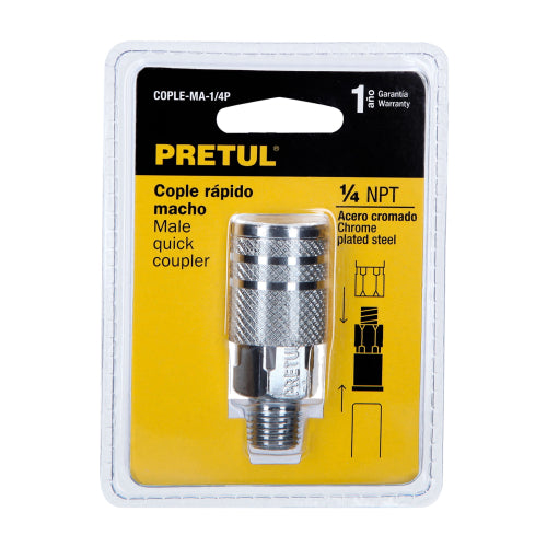 Cople Acero Cromado 1/4 NPT - Conexiones Duraderas