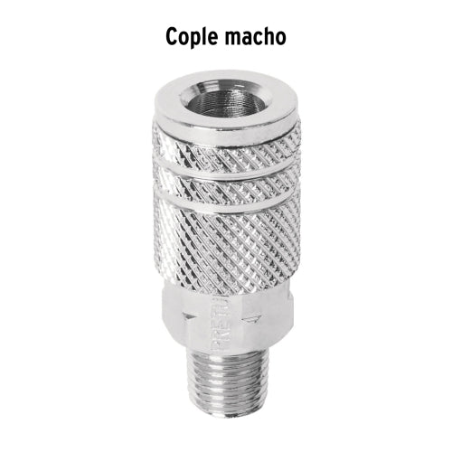 Cople Acero Cromado 1/4 NPT - Conexiones Duraderas