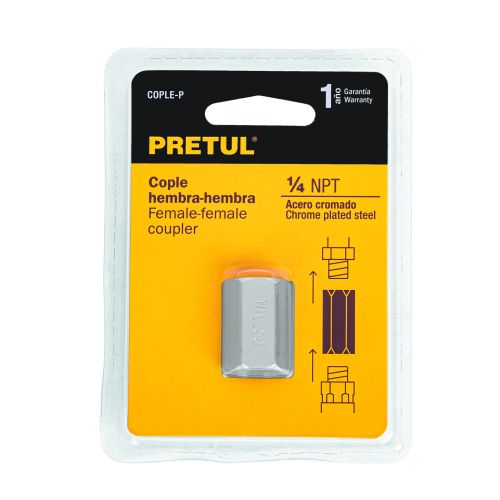 Cople Acero Cromado 1/4 NPT - Resistente y Duradero