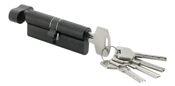 Cilindro de Seguridad 70mm Negro - Llave Pomo