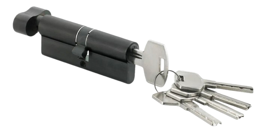 Cilindro de Seguridad 70mm Negro - Llave Pomo