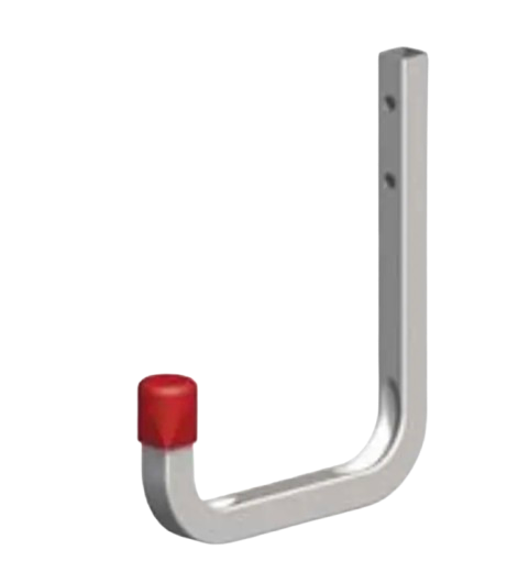 Gancho de Pared Acero Engomado Rojo - Alta Resistencia 85kg