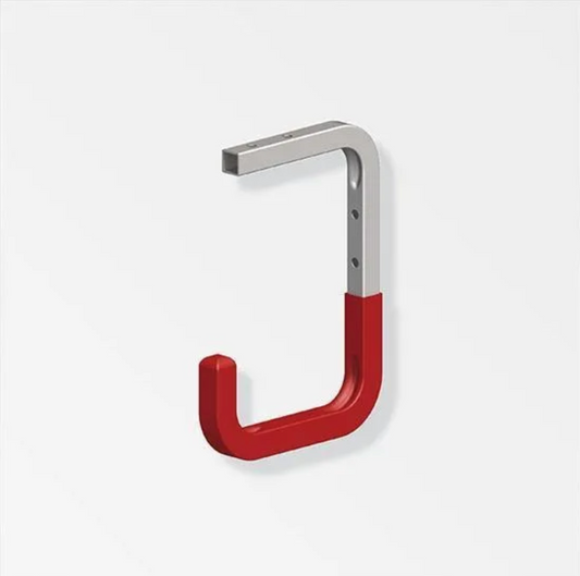 Gancho Acero Galvanizado Rojo - Soporta 60 kg | 115x160x100 mm