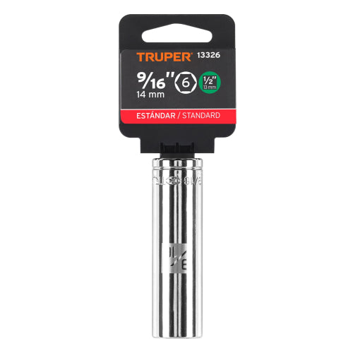 Dado Largo 6 Puntas 9/16" Acero Cromo Vanadio - D-5318-H