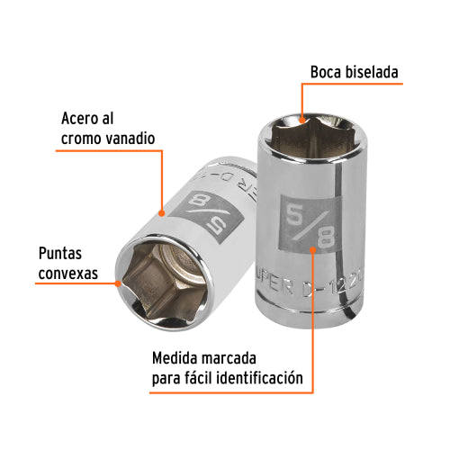 Dado 5/8" de Acero al Cromo Vanadio - Herramienta Resistent