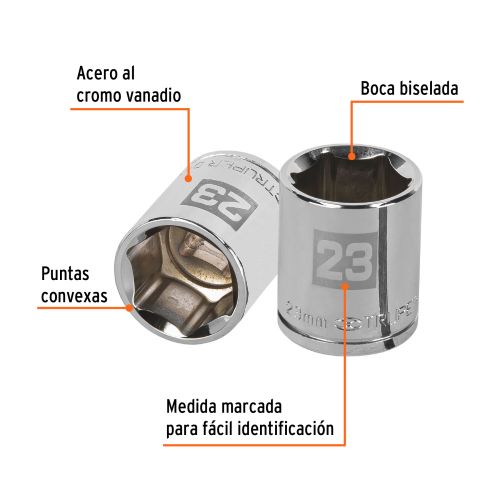 Dado 6 Puntas 23 mm Acero Cromo Vanadio - Alta Durabilidad