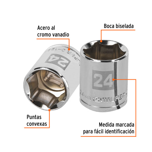 Dado de 6 Puntas 24 mm D-5424-M