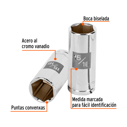 Dado Largo de 6 Puntas para Bujia 15/16" D-5330-H