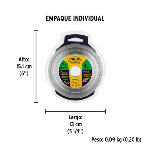 Disco Rin 4" Pretul D-802C-P para Cortes Precisos