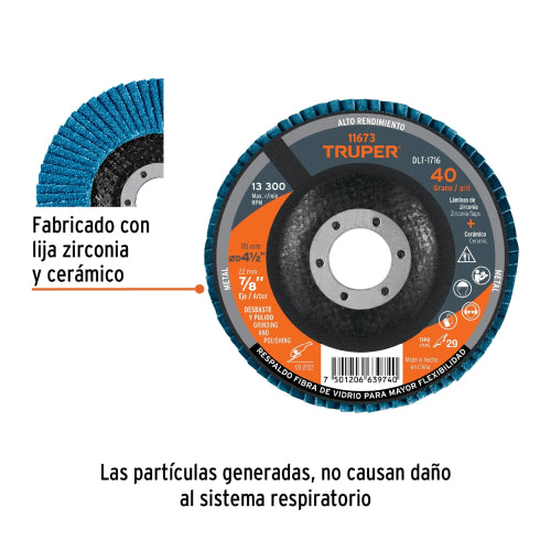 Lija de Zirconia para Rebabeo y Acabado Semi Pulido