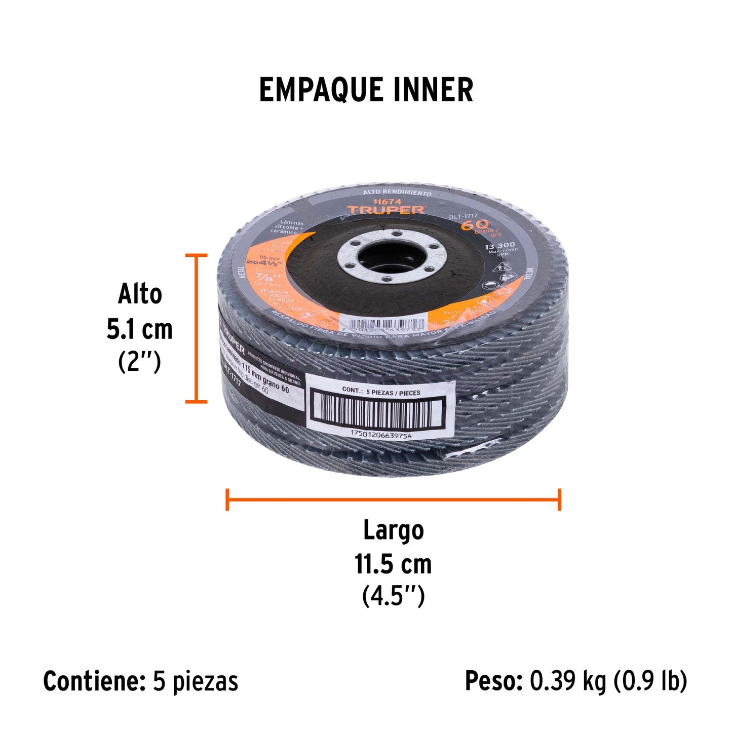 Disco Laminado 4 1/2″ G-60 DLT-1717 para Rebabeo y Limpieza