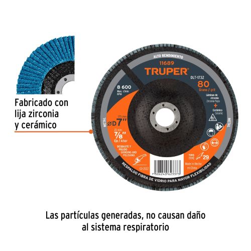 Disco Laminado 7" G-80 DLT-1732 para Rebabeo y Limpieza