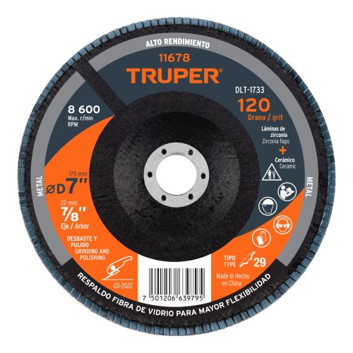 Disco Laminado 7" G-120 DLT-1733 para Rebabeo y Limpieza