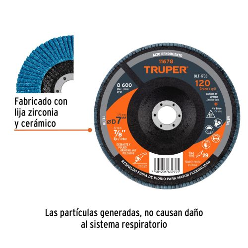 Disco Laminado 7" G-120 DLT-1733 para Rebabeo y Limpieza