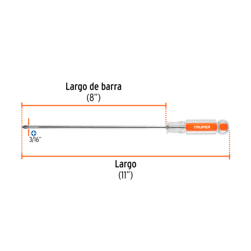 Desarmador Punta Cruz Magnetizada, Acero Cromo Vanadio
